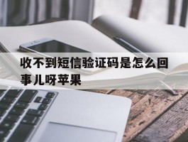收不到短信验证码是怎么回事儿呀苹果