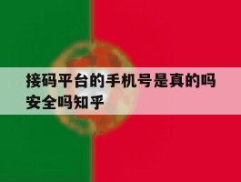 包含接码平台的手机号是真的吗安全吗知乎的词条