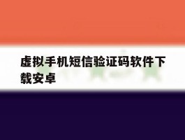 虚拟手机短信验证码软件下载安卓