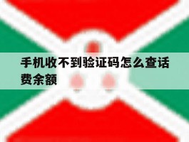 手机收不到验证码怎么查话费余额