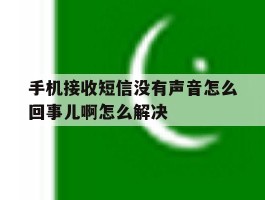 手机接收短信没有声音怎么回事儿啊怎么解决