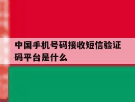 中国手机号码接收短信验证码平台是什么