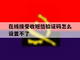 在线接受收短信验证码怎么设置不了