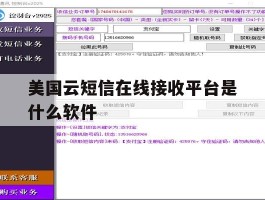 美国云短信在线接收平台是什么软件