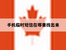手机临时短信在哪里找出来