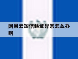 网易云短信验证异常怎么办啊