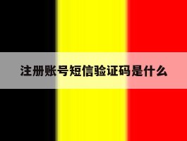 注册账号短信验证码是什么