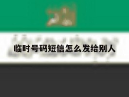 临时号码短信怎么发给别人
