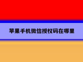 苹果手机微信授权码在哪里