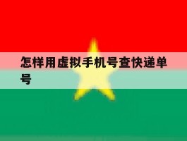怎样用虚拟手机号查快递单号