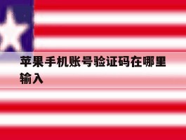 苹果手机账号验证码在哪里输入的简单介绍