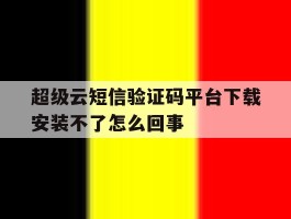 超级云短信验证码平台下载安装不了怎么回事的简单介绍