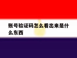 账号验证码怎么看出来是什么东西