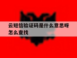 云短信验证码是什么意思呀怎么查找