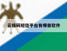 云接码短信平台有哪些软件