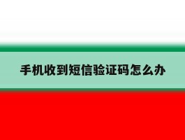 手机收到短信验证码怎么办