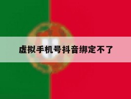 虚拟手机号抖音绑定不了