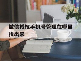 微信授权手机号管理在哪里找出来