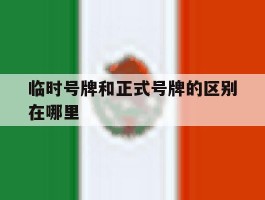 临时号牌和正式号牌的区别在哪里