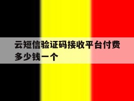 关于云短信验证码接收平台付费多少钱一个的信息