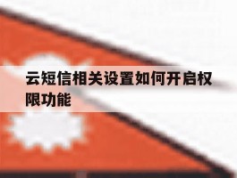 云短信相关设置如何开启权限功能