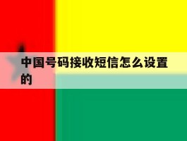 中国号码接收短信怎么设置的