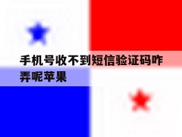 手机号收不到短信验证码咋弄呢苹果
