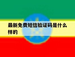 最新免费短信验证码是什么样的
