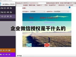 企业微信授权是干什么的