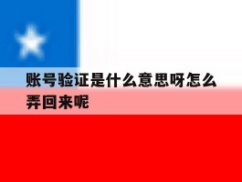 账号验证是什么意思呀怎么弄回来呢