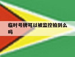 临时号牌可以被监控拍到么吗