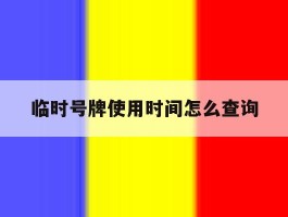 临时号牌使用时间怎么查询