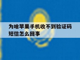 为啥苹果手机收不到验证码短信怎么回事