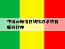 中国云短信在线接收系统有哪些软件