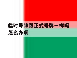 临时号牌跟正式号牌一样吗怎么办啊