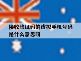 接收验证码的虚拟手机号码是什么意思呀