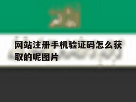 网站注册手机验证码怎么获取的呢图片的简单介绍