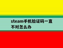steam手机验证码一直不对怎么办