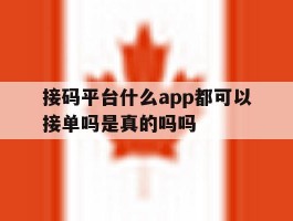 接码平台什么app都可以接单吗是真的吗吗