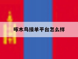 啄木鸟接单平台怎么样