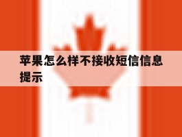苹果怎么样不接收短信信息提示