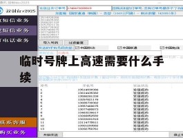 临时号牌上高速需要什么手续