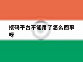 接码平台不能用了怎么回事呀