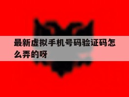 最新虚拟手机号码验证码怎么弄的呀