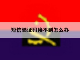 短信验证码接不到怎么办