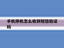 手机停机怎么收到短信验证码