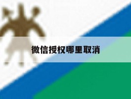 微信授权哪里取消