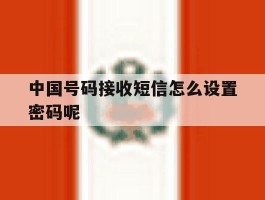中国号码接收短信怎么设置密码呢