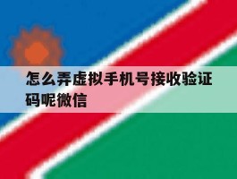 怎么弄虚拟手机号接收验证码呢微信