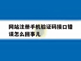 网站注册手机验证码接口错误怎么回事儿